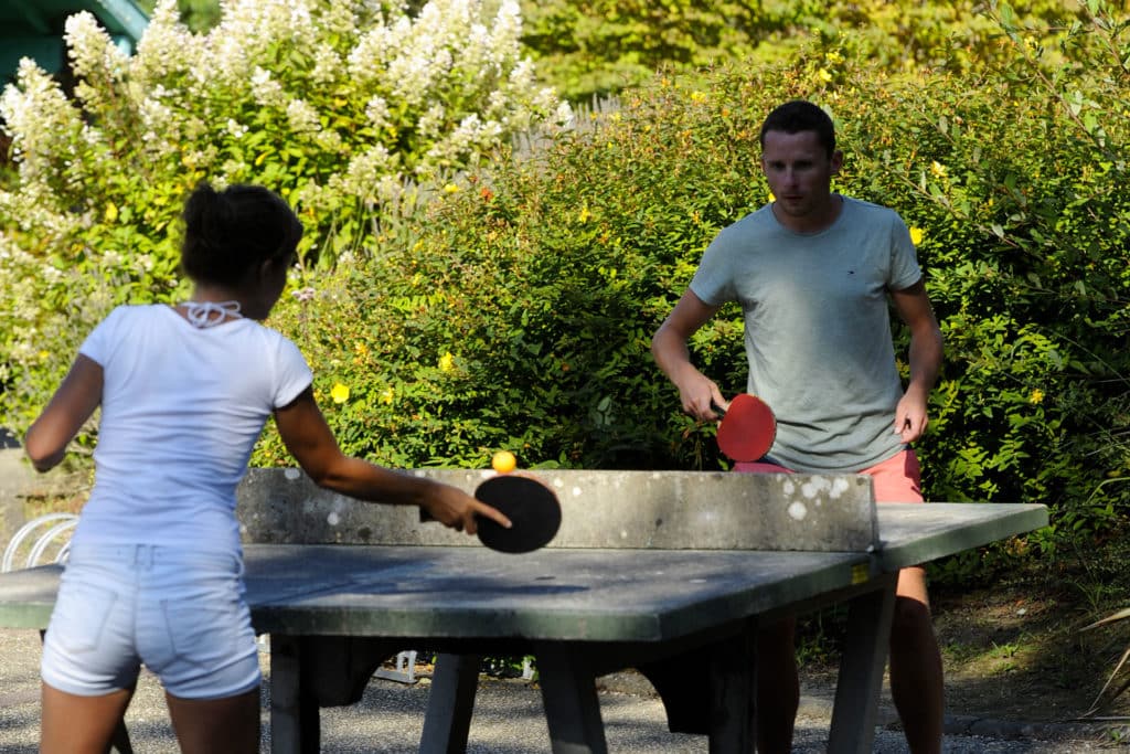 Table tennis at a campsite in the Landes