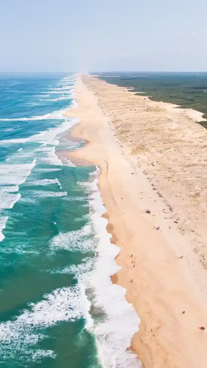 plages de sable fin de la côte atlantique dans les landes